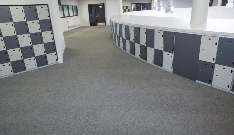 Supacord installation example supplied by Heckmondwike; colours and layout shown for inspiration.