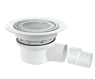 TSG52 two-piece gravity gully — round chrome top