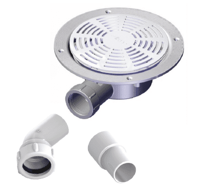 DW90 Low Depth Dry Waste with TF Vinyl Floor Adaptor supplied components