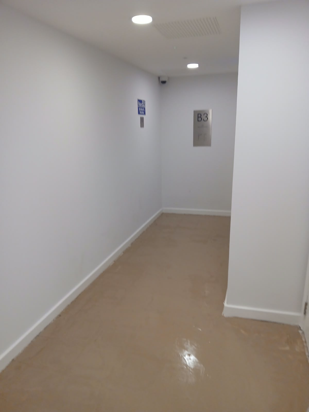 Communal area during preparation with latex smoothing compound